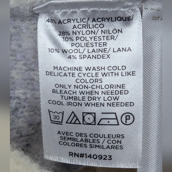 Loft Size Medium NWT Soft Sweater Cream Gray Lavender Loose Turtleneck - Picture 11 of 13